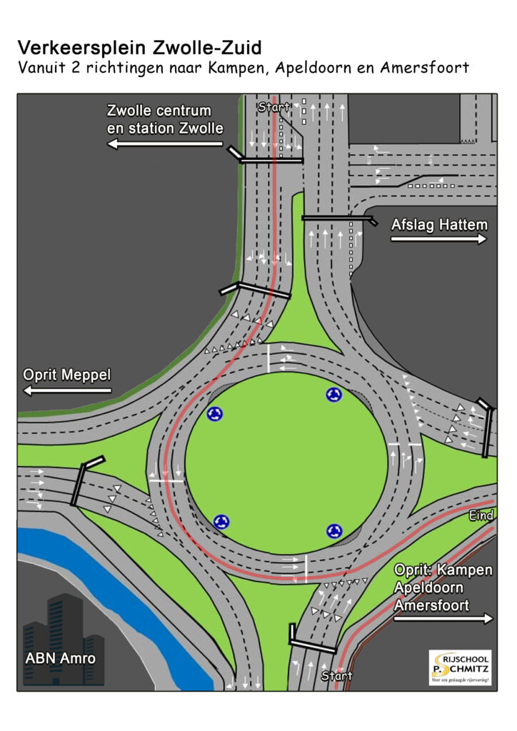Verkeersplein Zwolle-Zuid ri Kampen, Apeldoorn en Amersfoort